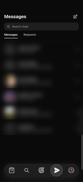 The messages list